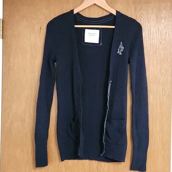 Abercrombie Knit Ribbed Long Cardigan Sweater Buttons Classic Y2K Preppy Fall - Picture 3 of 9